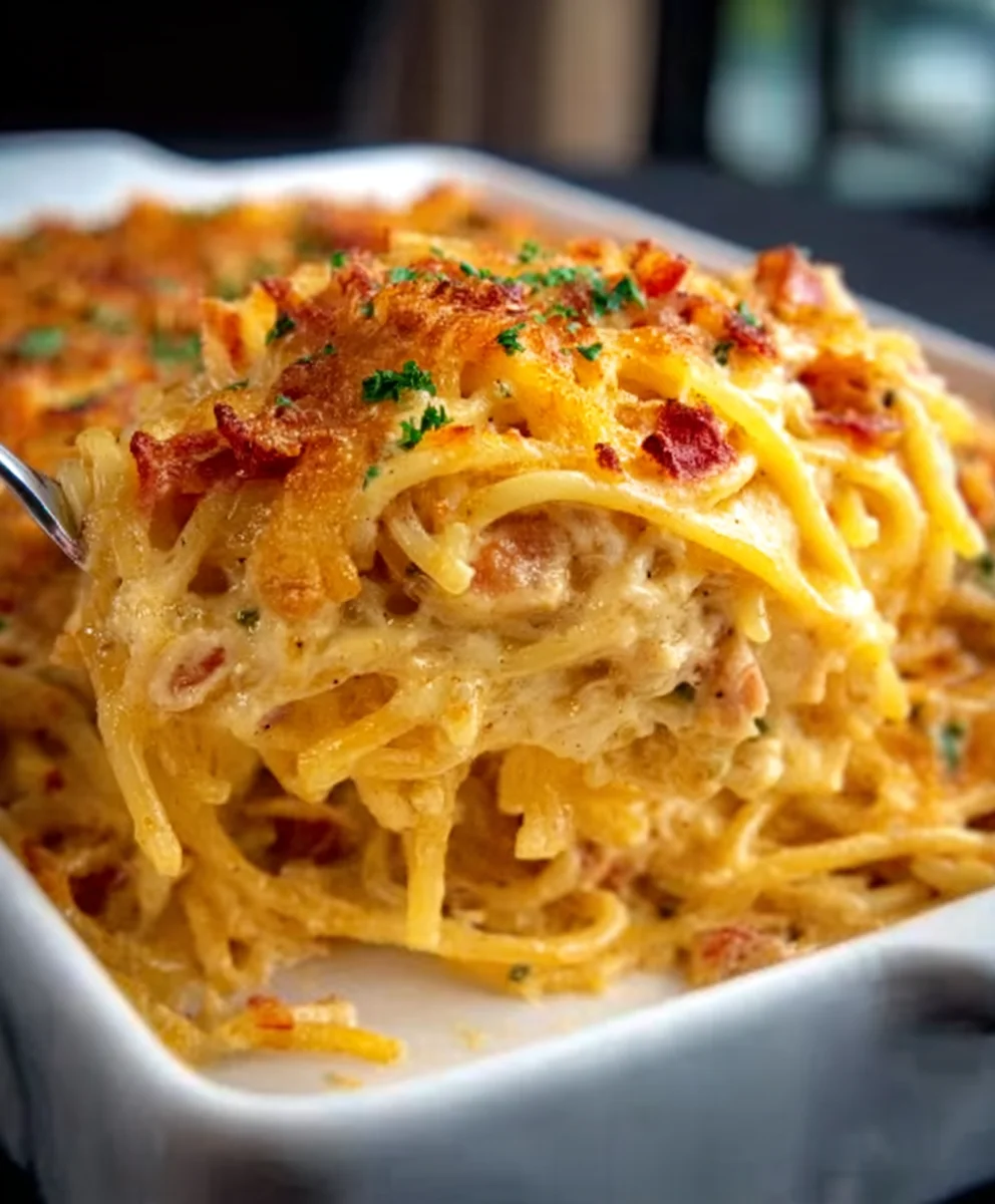 Spicy Cheesy Chicken Spaghetti Casserole Recipe