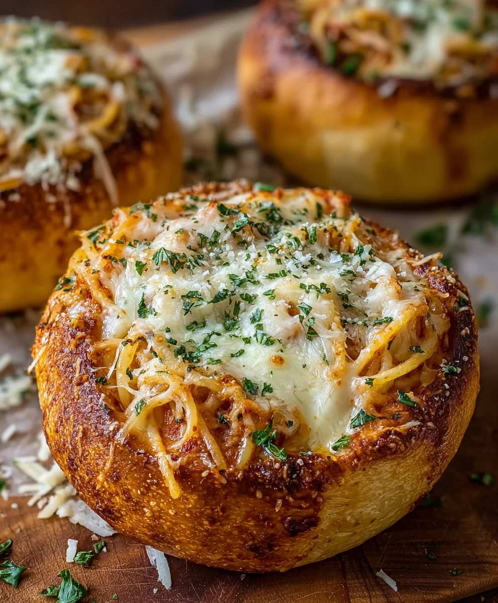 Spaghetti Garlic Bread Bowls- Easy Weeknight Meal