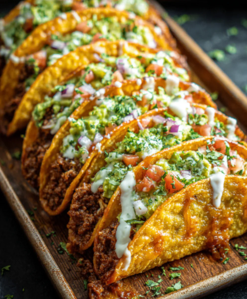 Crispy Cheesy Beef Tacos - Easy Oven Baked Recipe