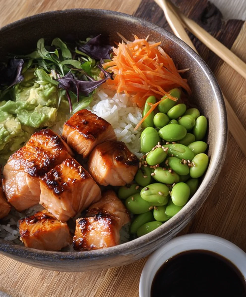 Easy Teriyaki Salmon Sushi Bowl - Gluten Free