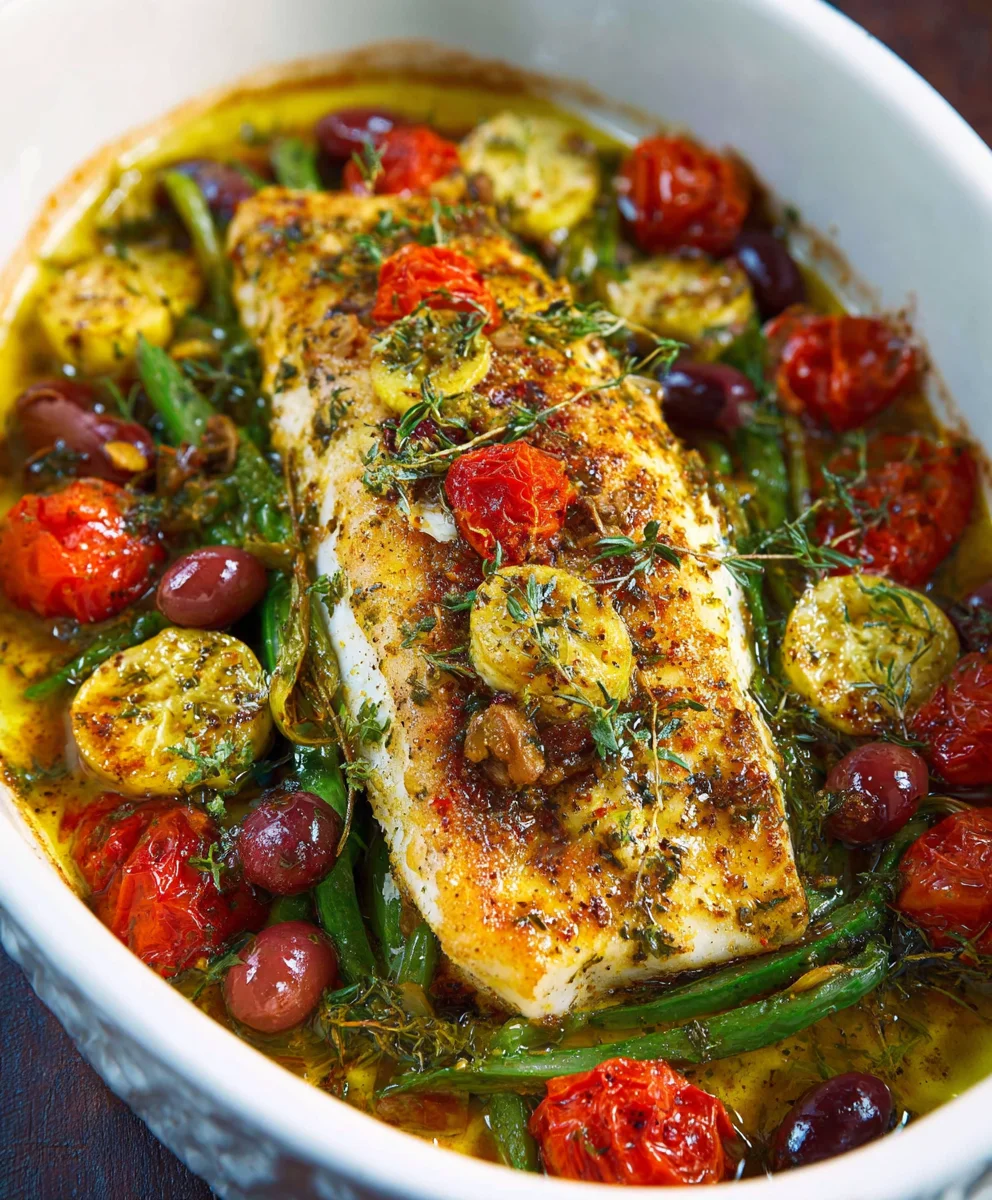 Easy Mediterranean Baked Fish-Quick & Healthy Dinner