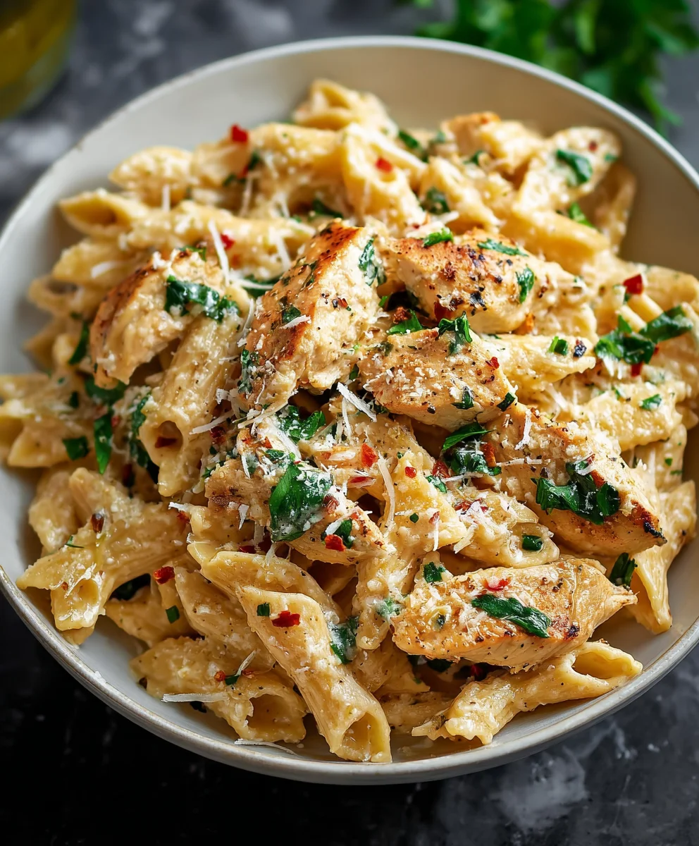 Healthy Garlic Parmesan Chicken Pasta - Quick Dinner