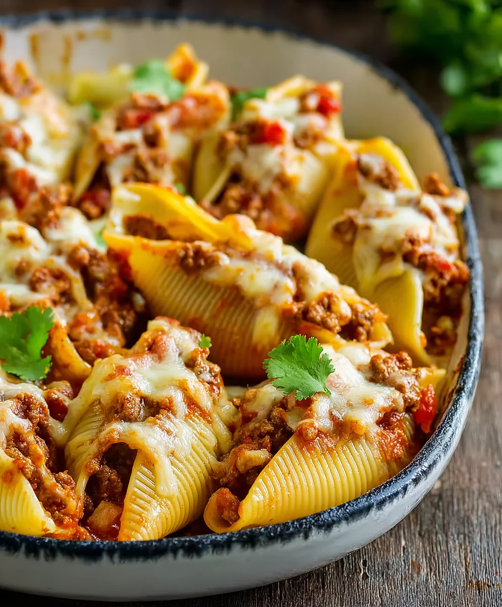 Beef Taco Stuffed Shells-Easy & Delicious Dinner