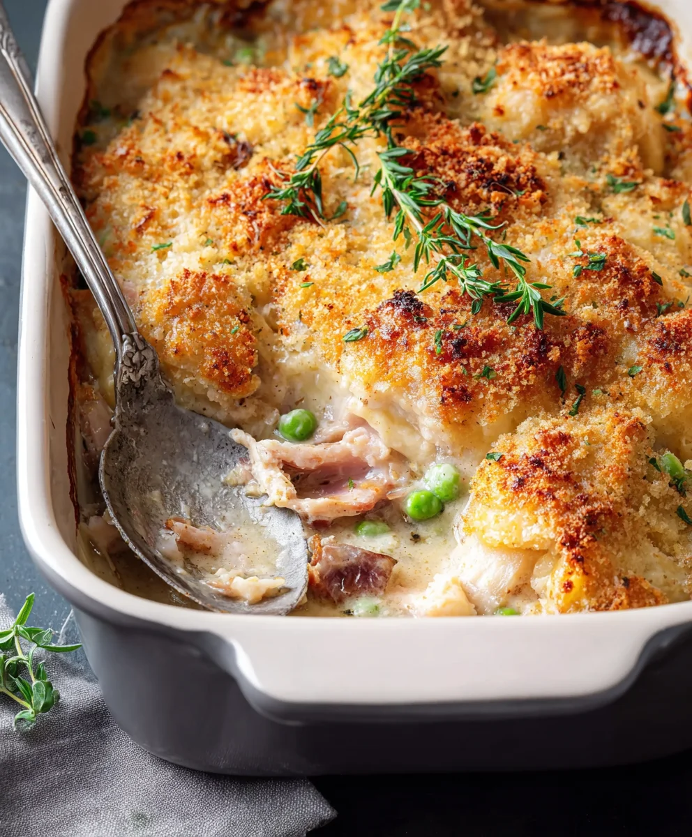 Easy Creamy Chicken Cordon Bleu Casserole