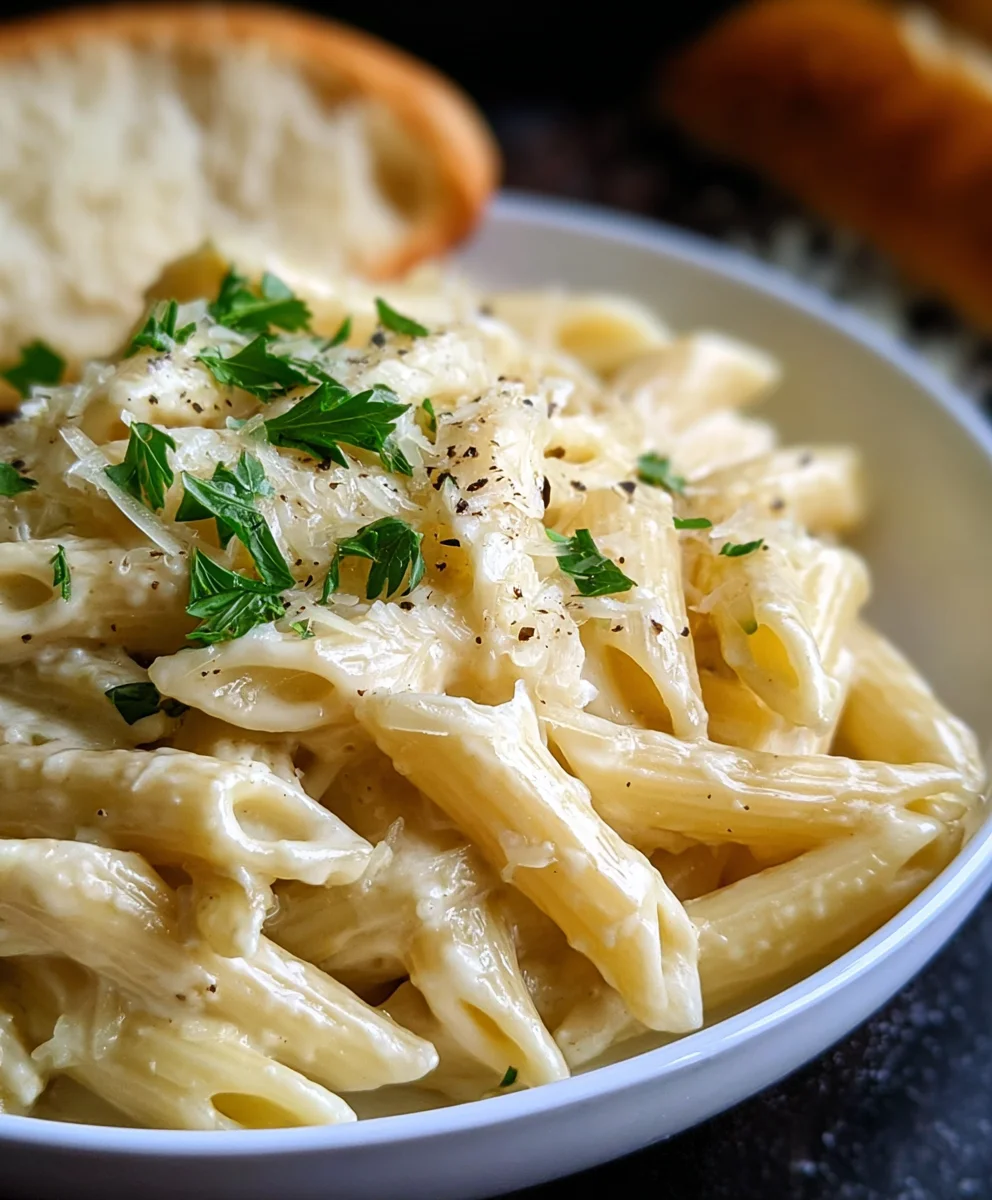 Easy Creamy Garlic Penne-Quick & Delicious Pasta Dinner