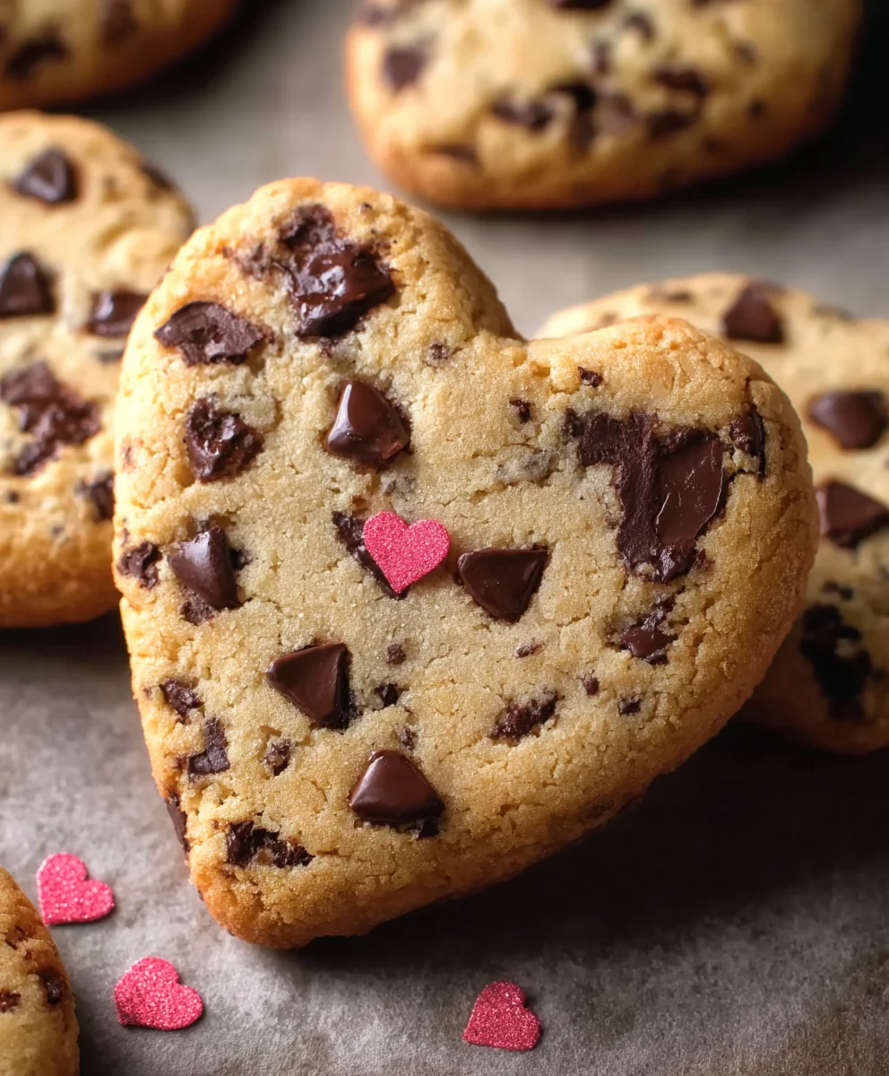 Heart-Shaped Chocolate Chip Cookies-Perfect Treat