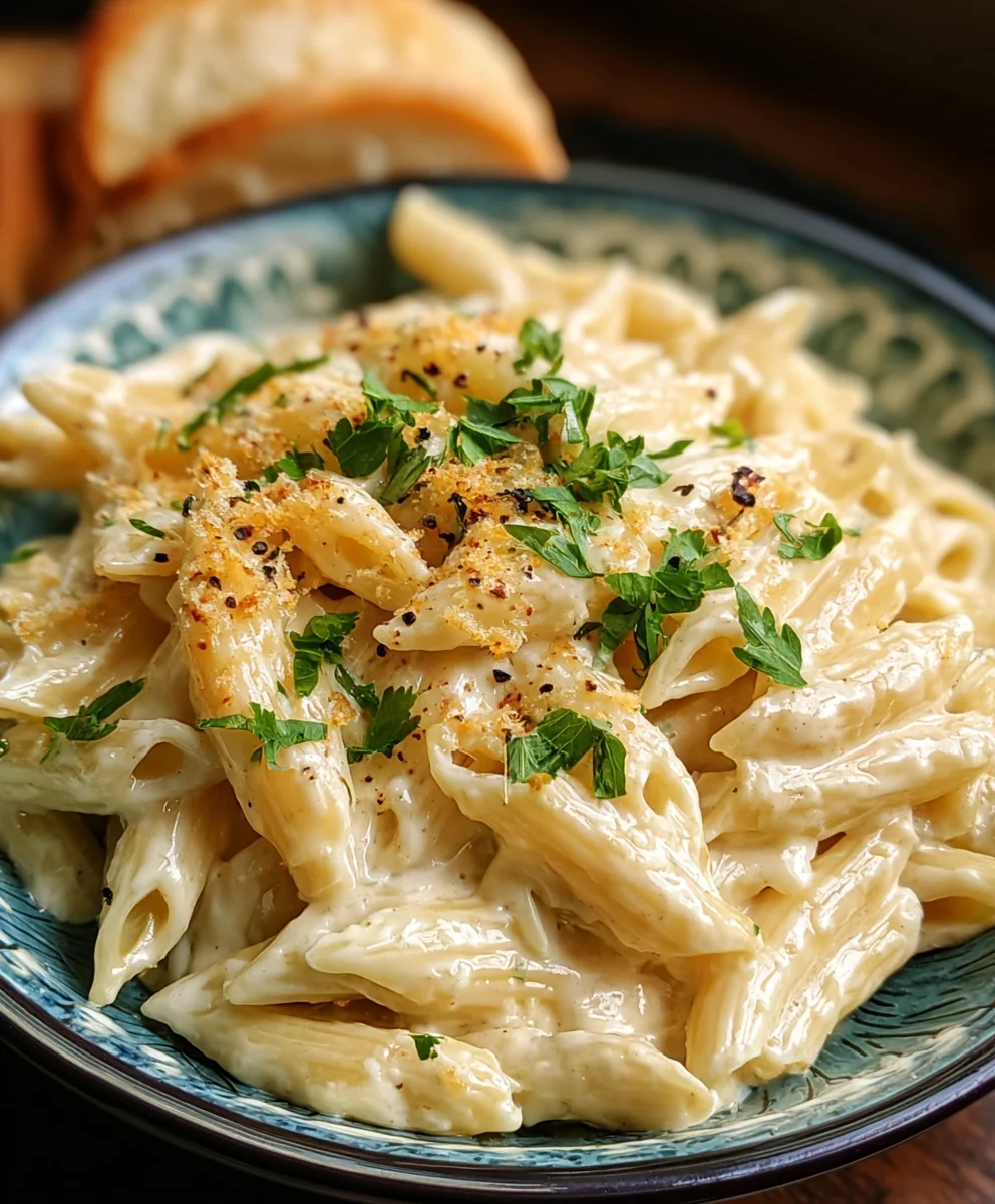 Easy Creamy Garlic Penne-Quick & Delicious Pasta Dinner