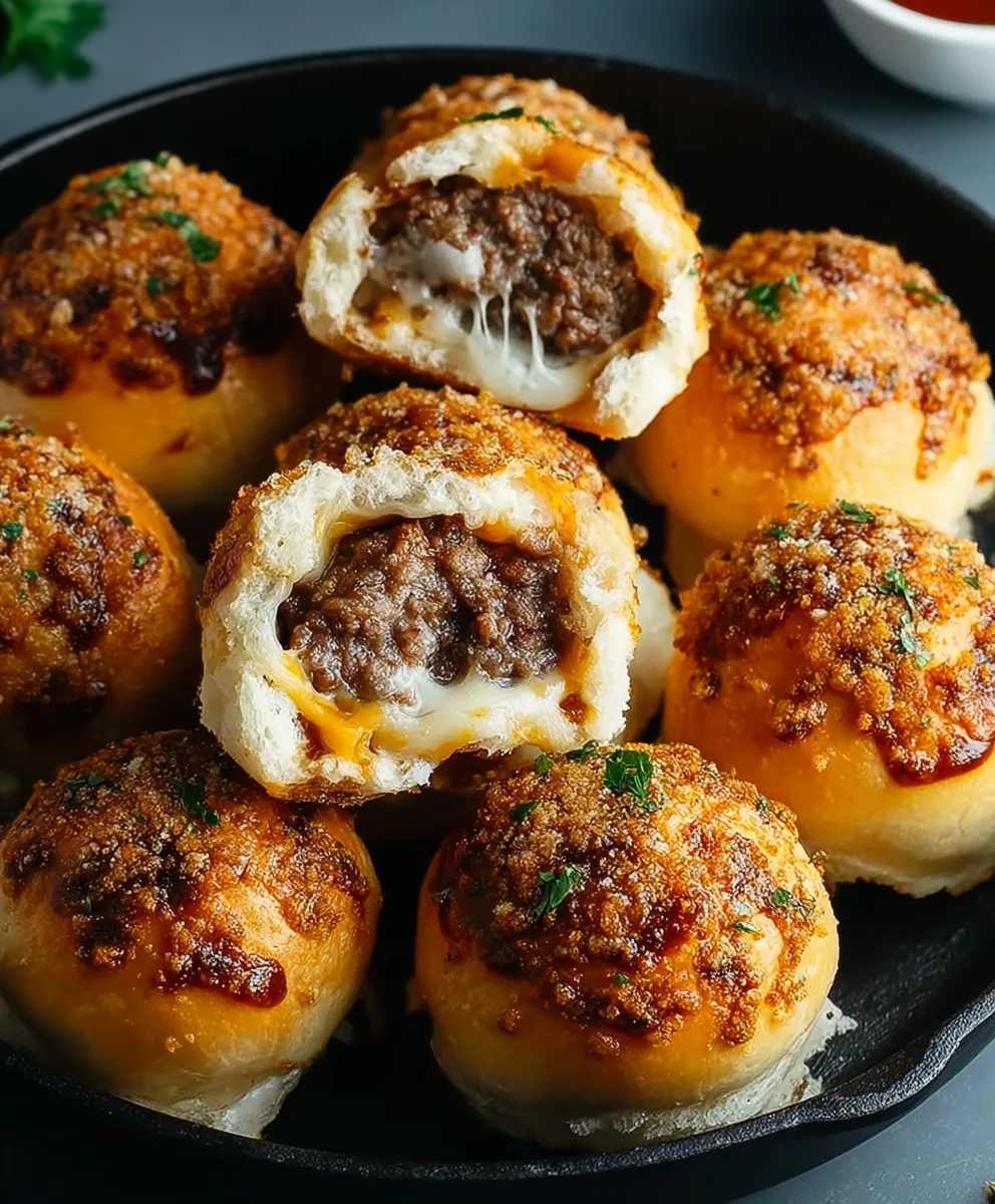 Irresistible Garlic Parmesan Cheeseburger Bombs