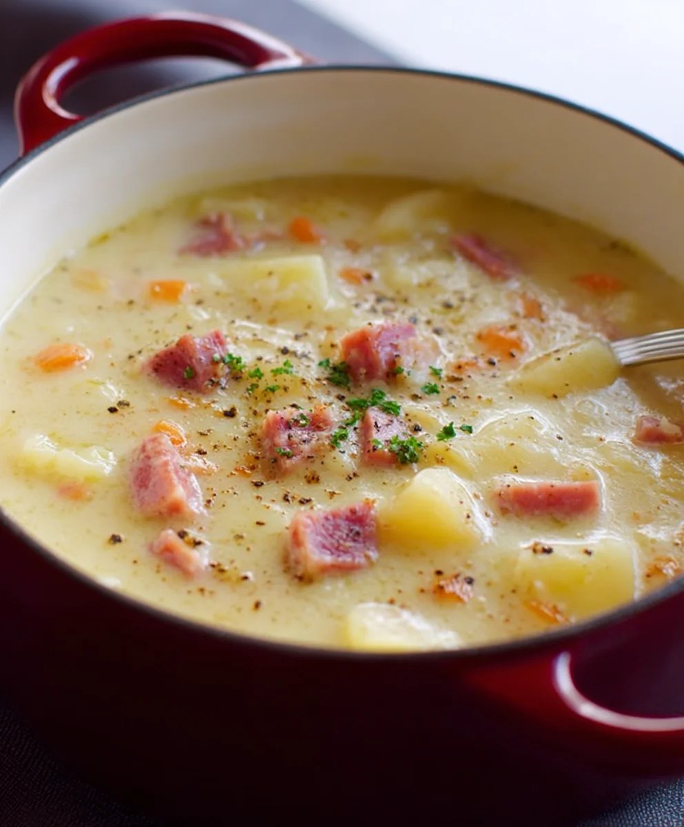 Easy Beef Beef Ham Potato Soup Comforting Dinner