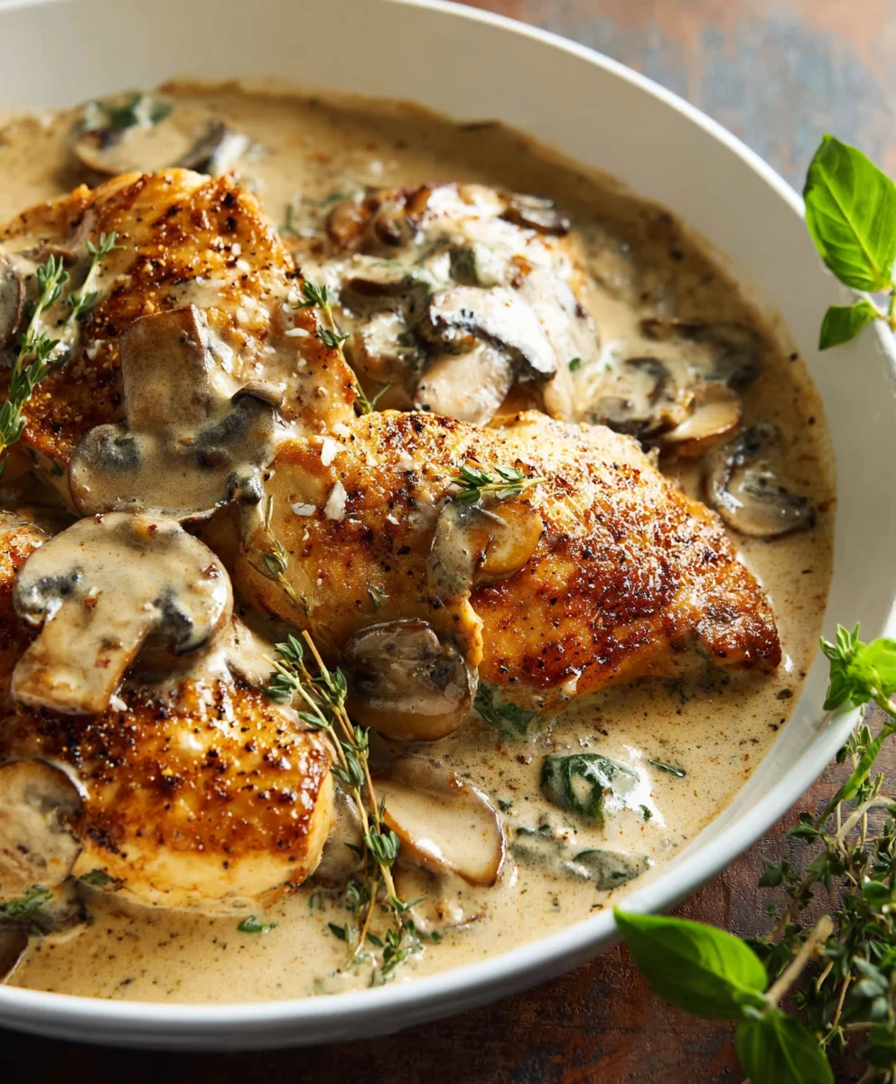 Creamy Mushroom Chicken-Easy & Delicious Dinner