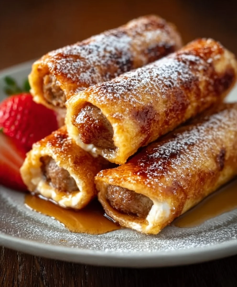 Beef Sausage French Toast Roll-Ups Easy Recipe
