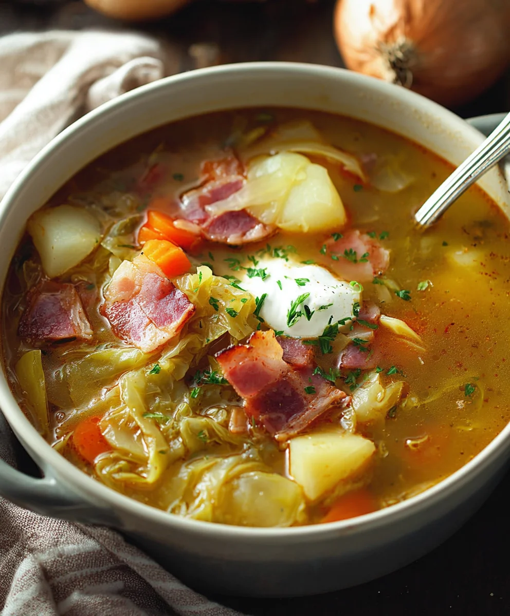 Hearty Irish Beef Beef Bacon Cabbage Potato Soup