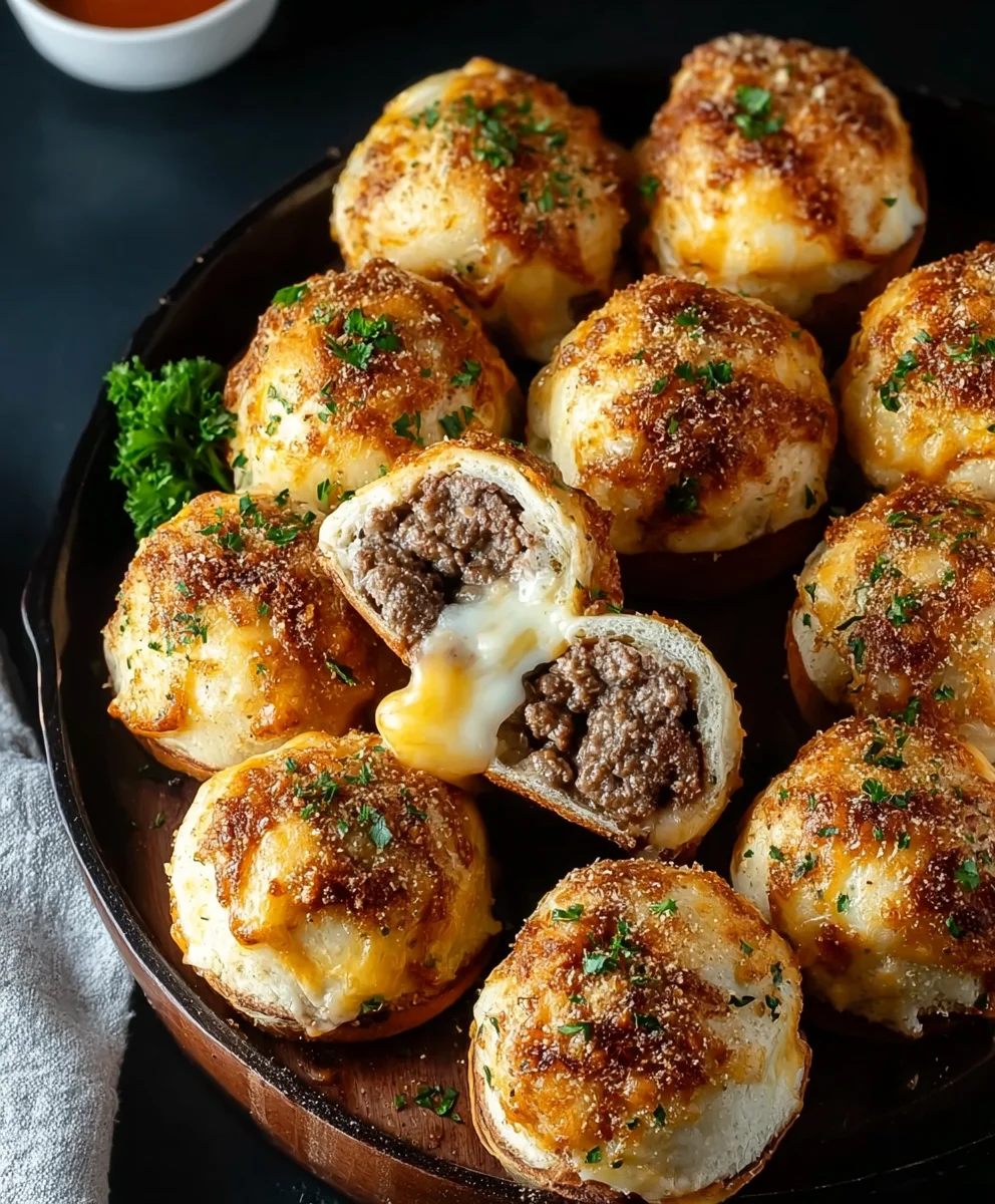 Irresistible Garlic Parmesan Cheeseburger Bombs