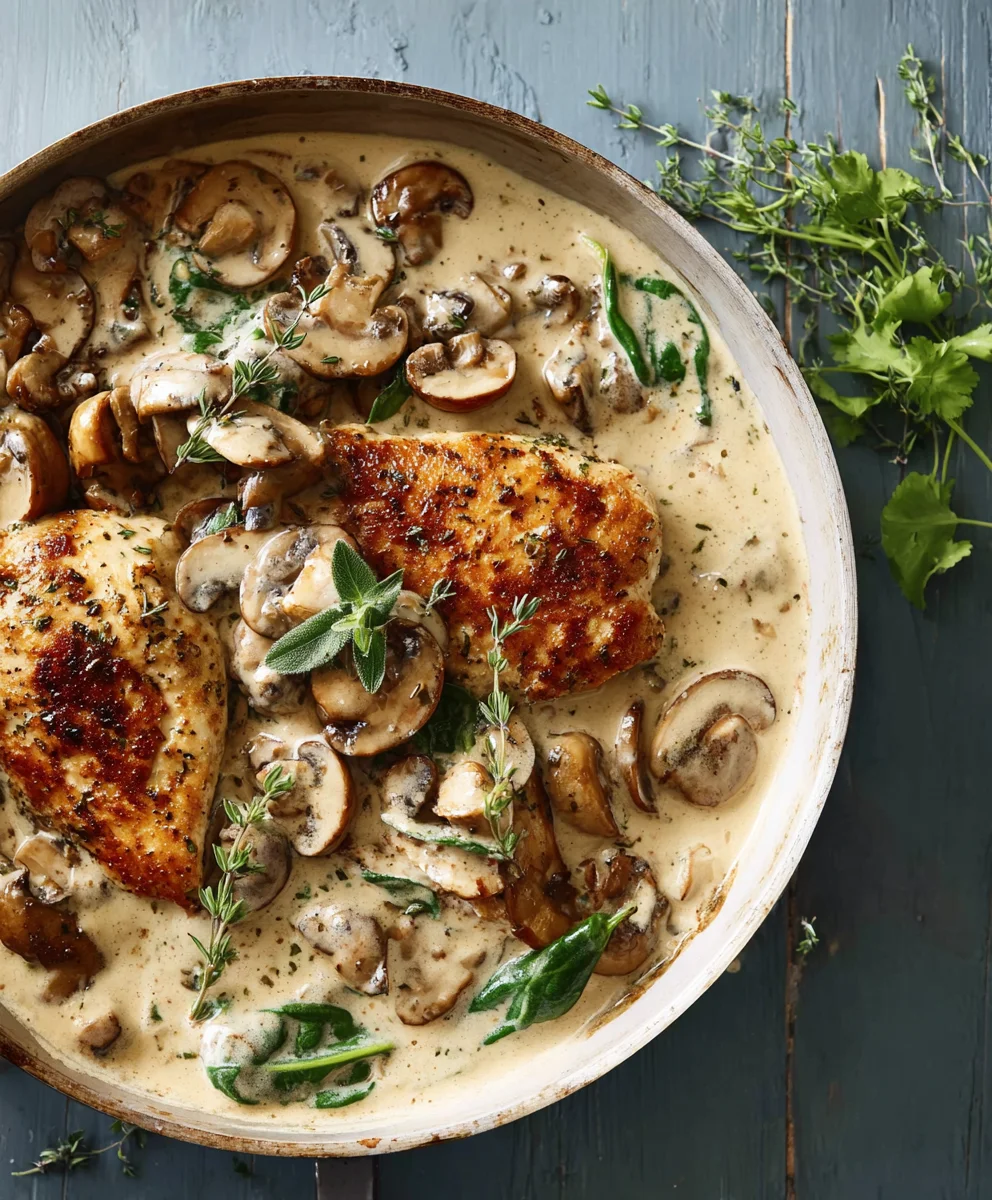 Creamy Mushroom Chicken-Easy & Delicious Dinner