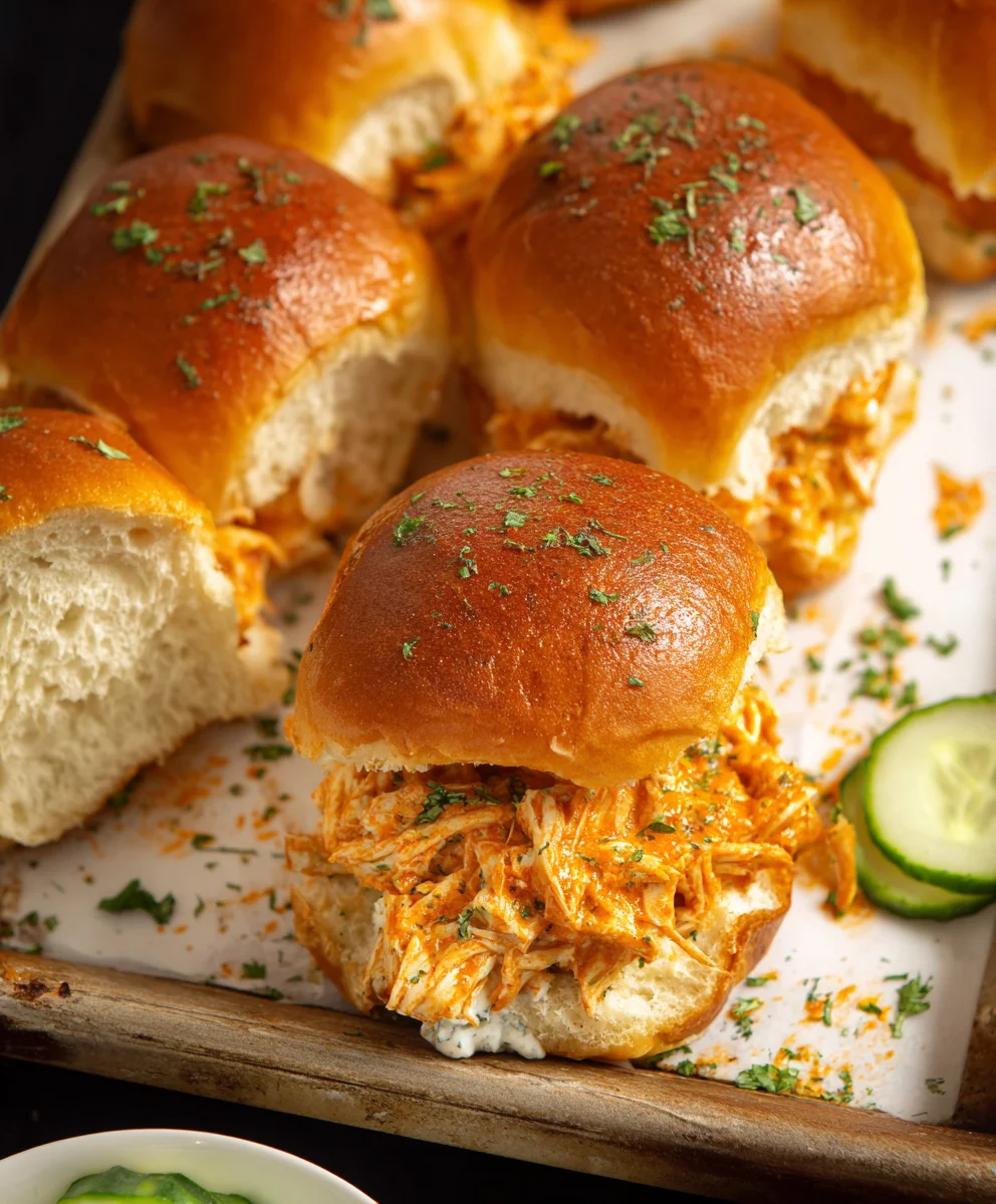 Spicy Buffalo Chicken Sliders- Quick & Easy Appetizer