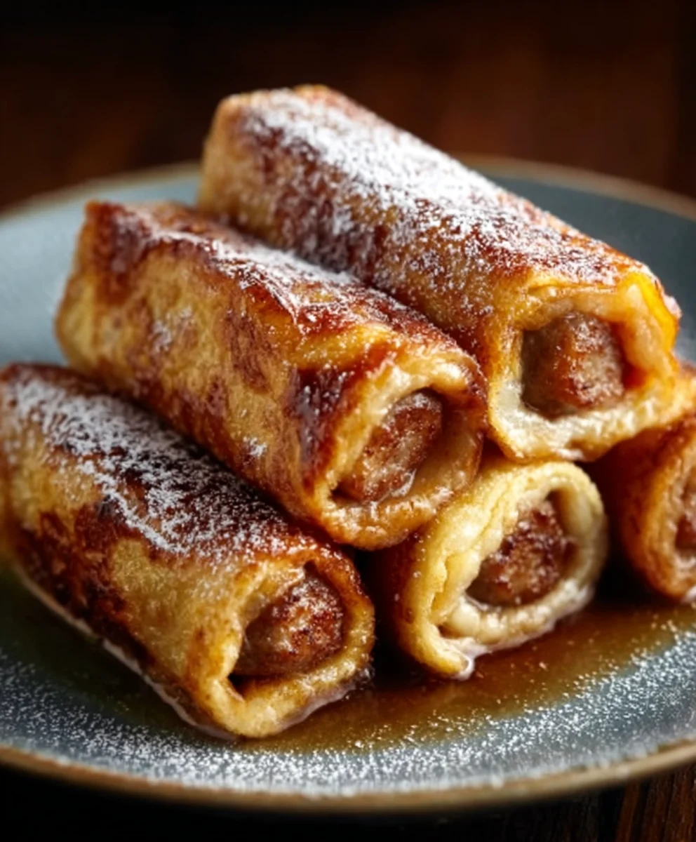 Beef Sausage French Toast Roll-Ups Easy Recipe