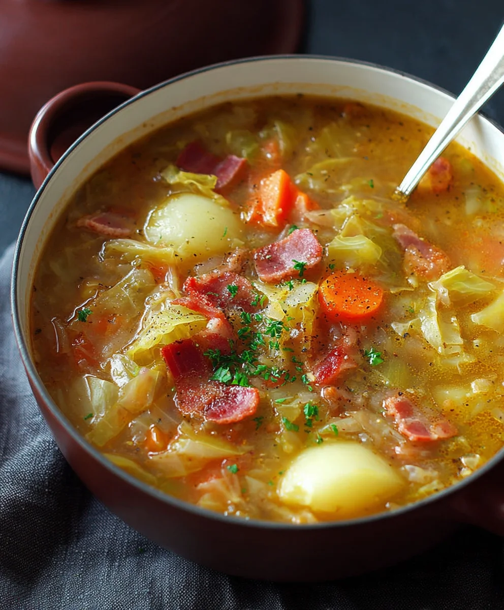 Hearty Irish Beef Beef Bacon Cabbage Potato Soup