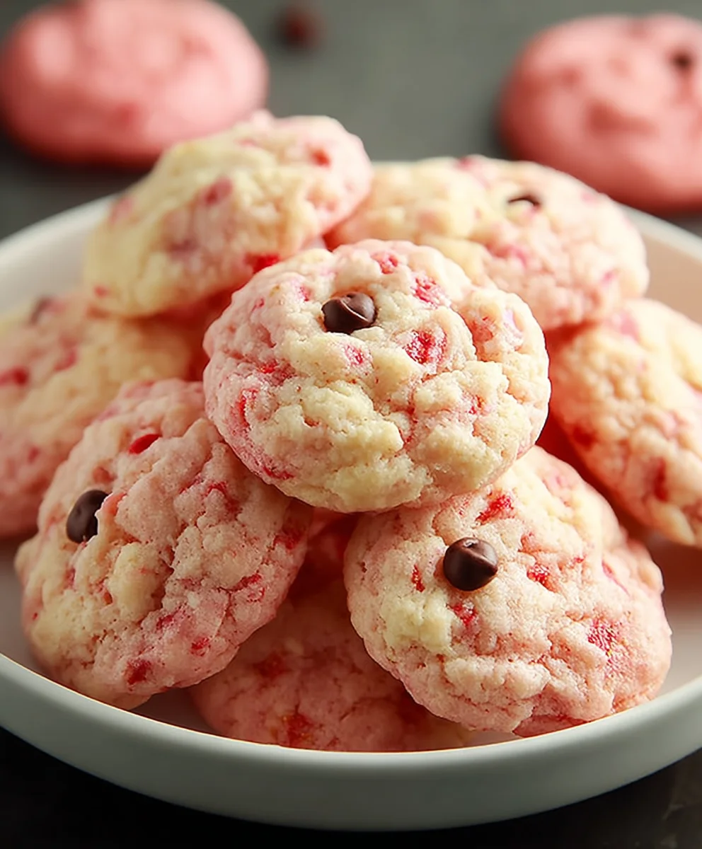 Easy Strawberry Cake Mix Cookies Recipe