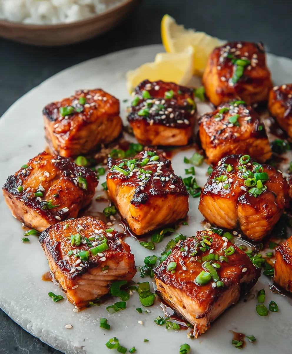 Quick Honey Garlic Salmon Bites