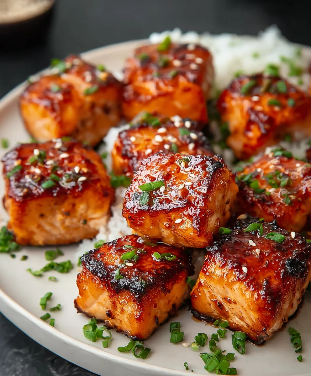 Quick Honey Garlic Salmon Bites Recipe