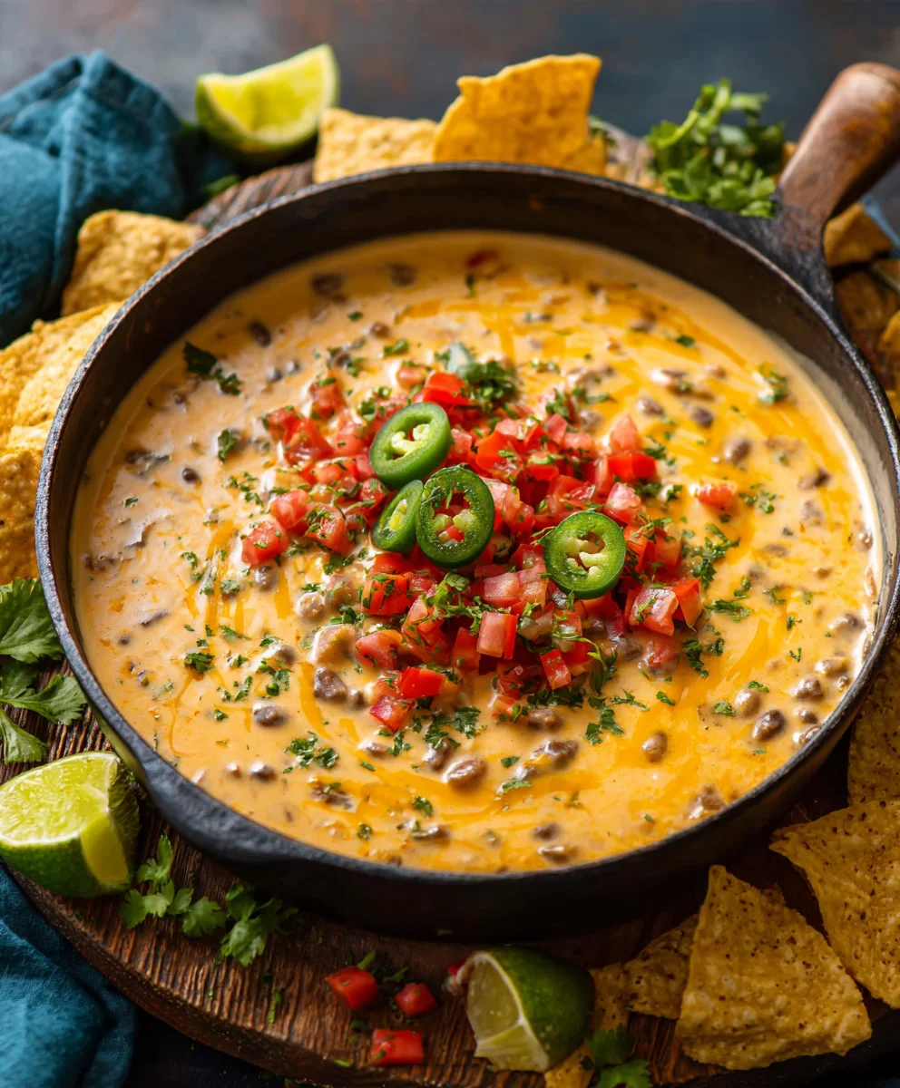 Cowboy Queso Dip - Easy Beef & Cheese Fiesta