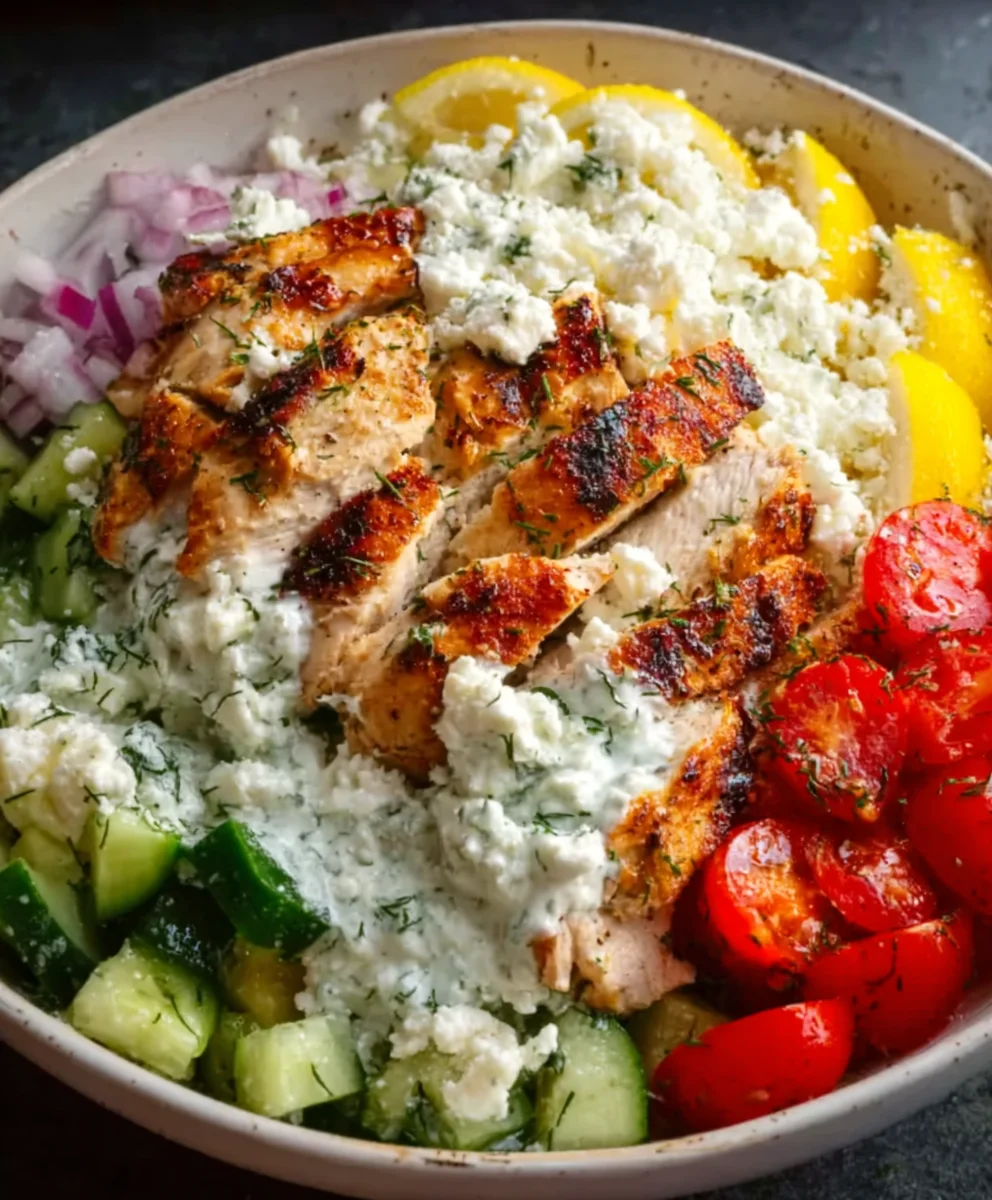 Easy Greek Chicken Bowls- Fresh & Flavorful Meal