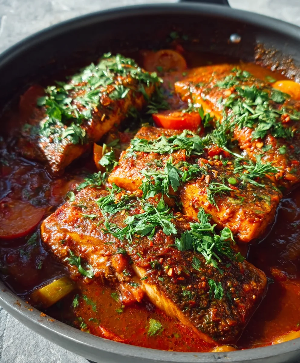 Spicy Moroccan Fish Recipe - Rich Flavorful Sauce