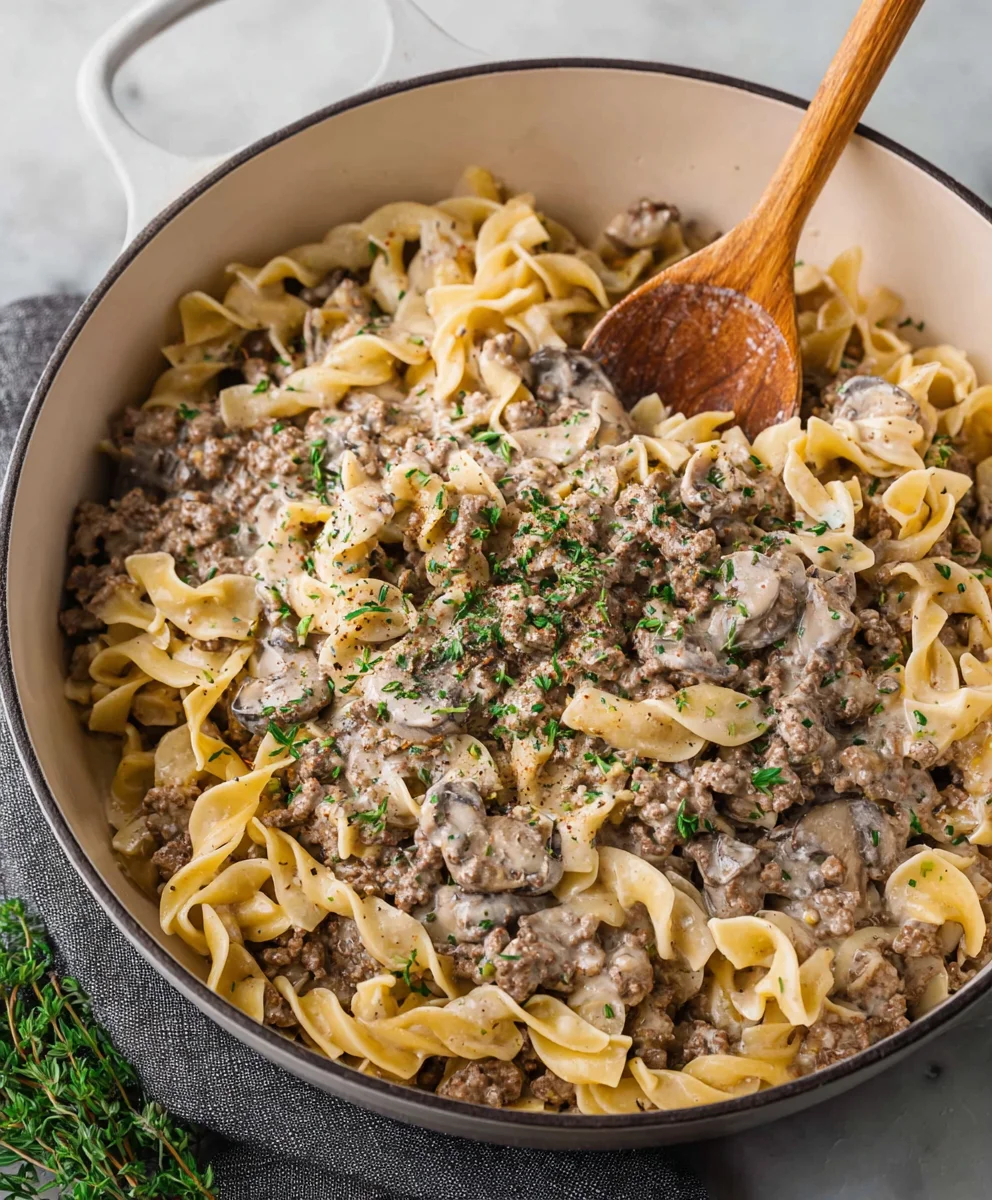 Quick Ground Beef Stroganoff - Minute Meal