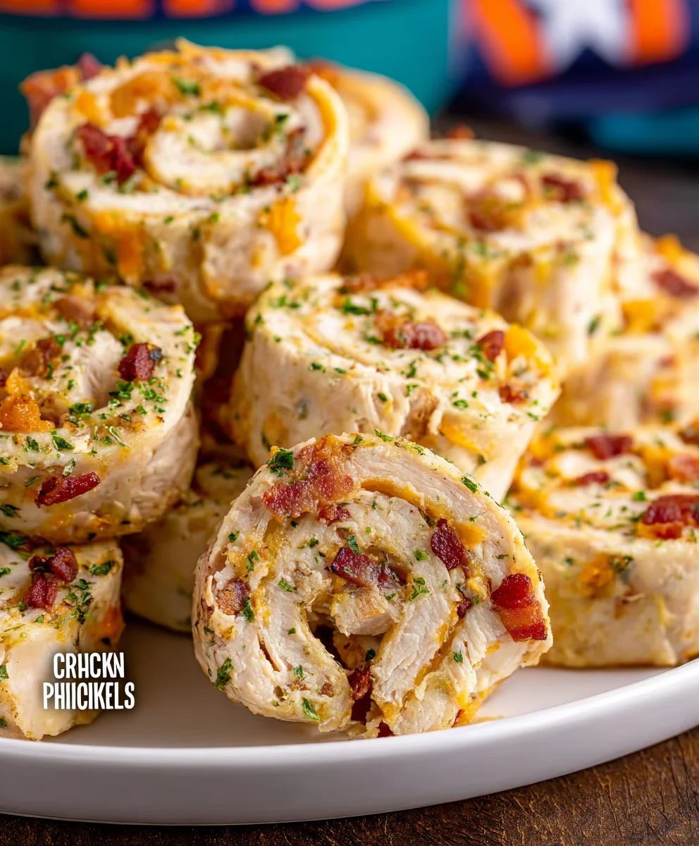 Easy Crack Chicken Pinwheels Recipe-Game Day Snack