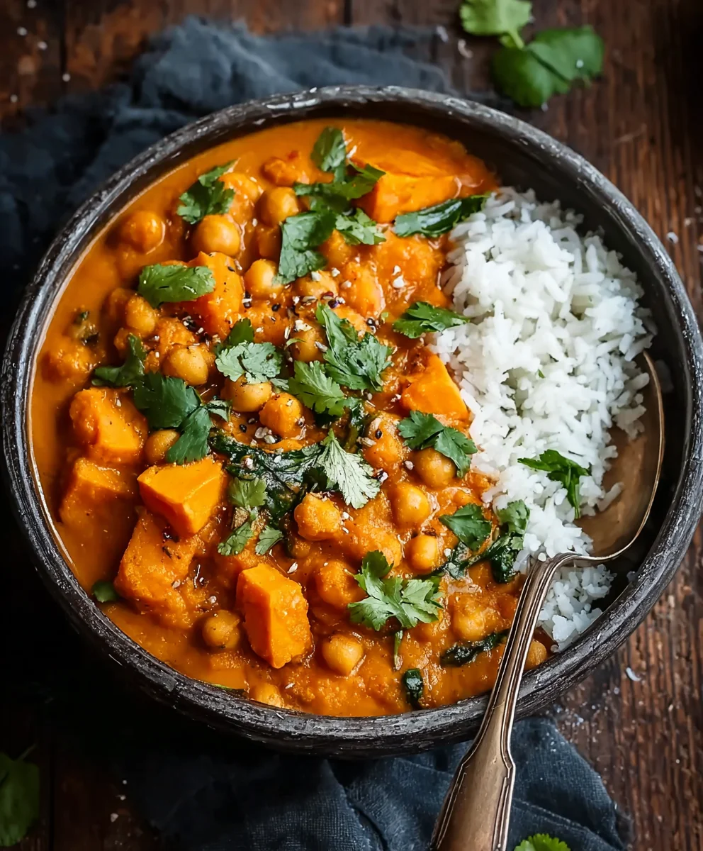 Sweet Potato Chickpea Curry- Easy Vegan Meal