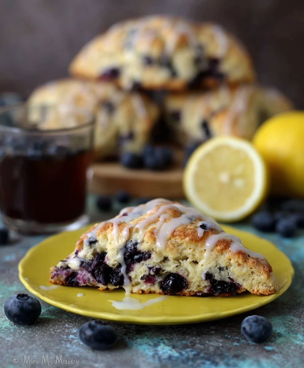 Sourdough Discard Blueberry Lemon Scones - Easy Recipe