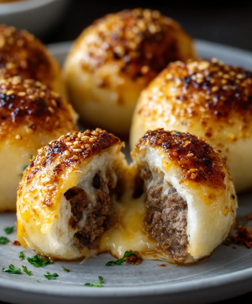 Garlic Parmesan Cheeseburger Bombs Easy Appetizer
