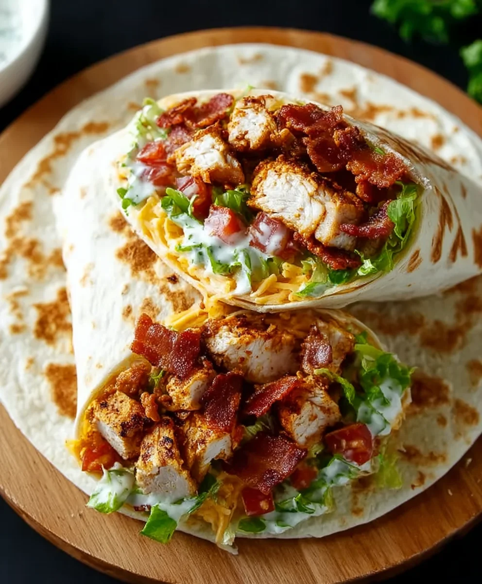 Crispy Chicken Beef Bacon Ranch Wrap
