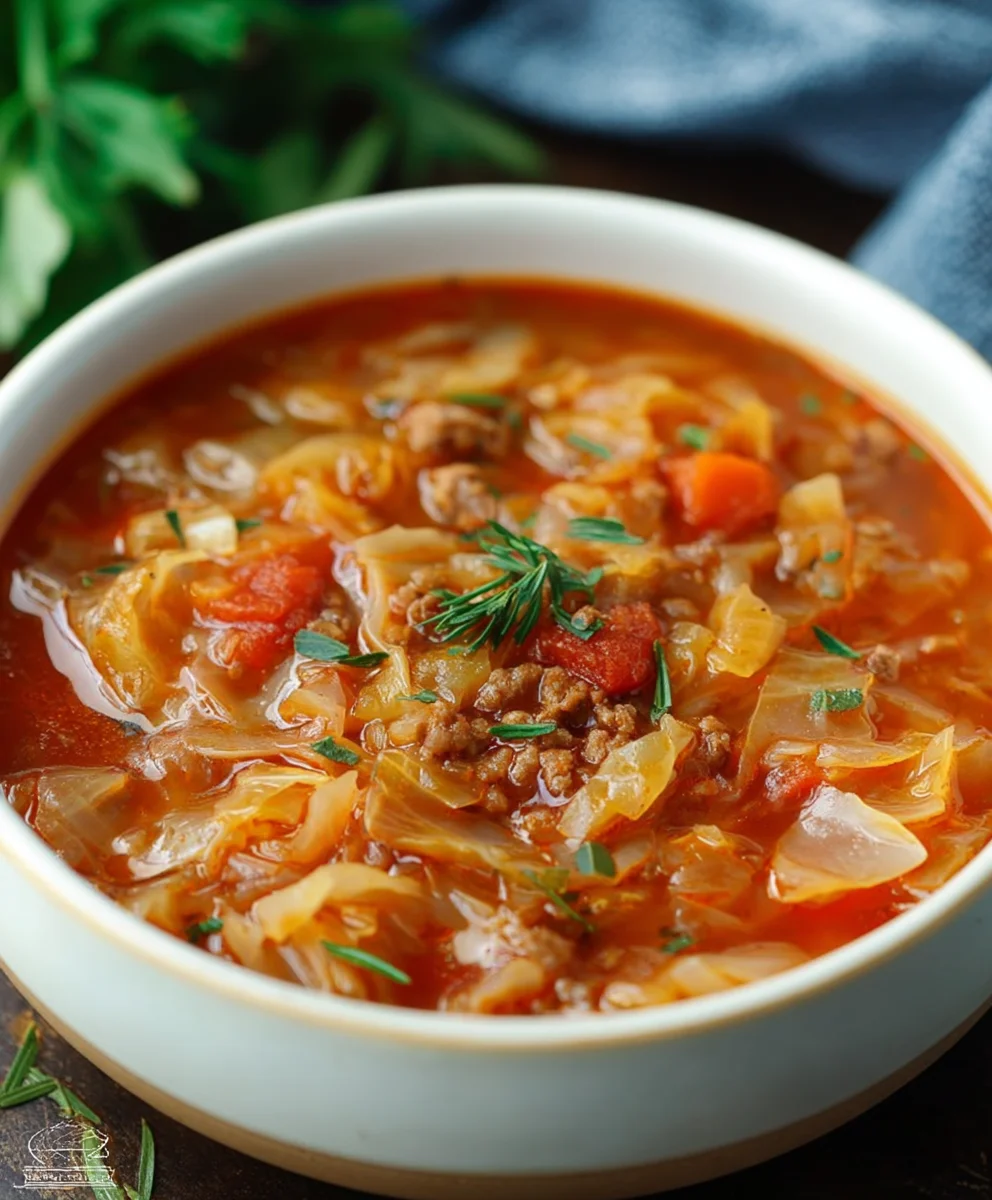 Easy Beef Cabbage Roll Soup - Hearty & Delicious