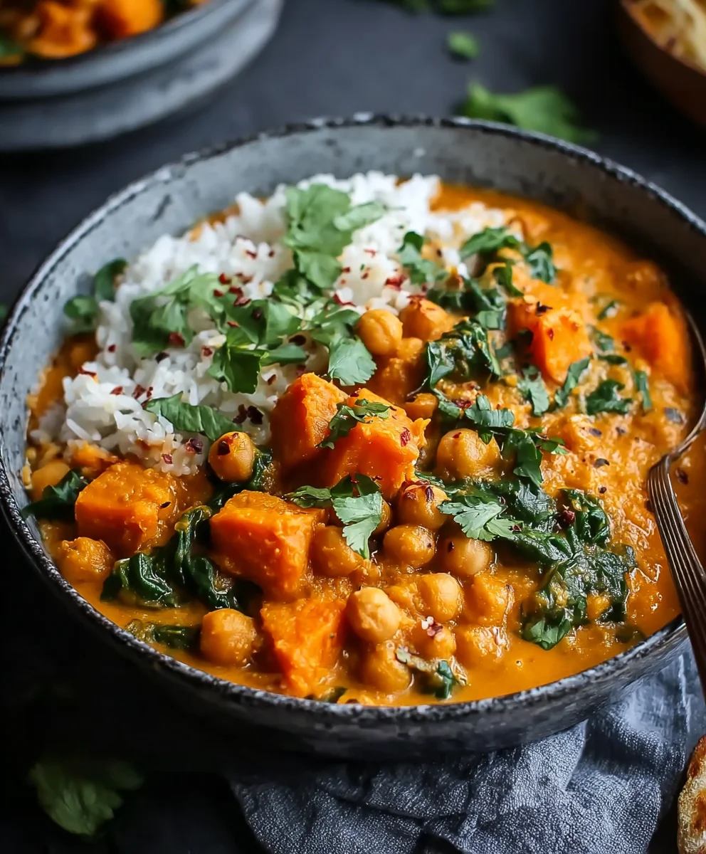 Sweet Potato Chickpea Curry- Easy Vegan Meal