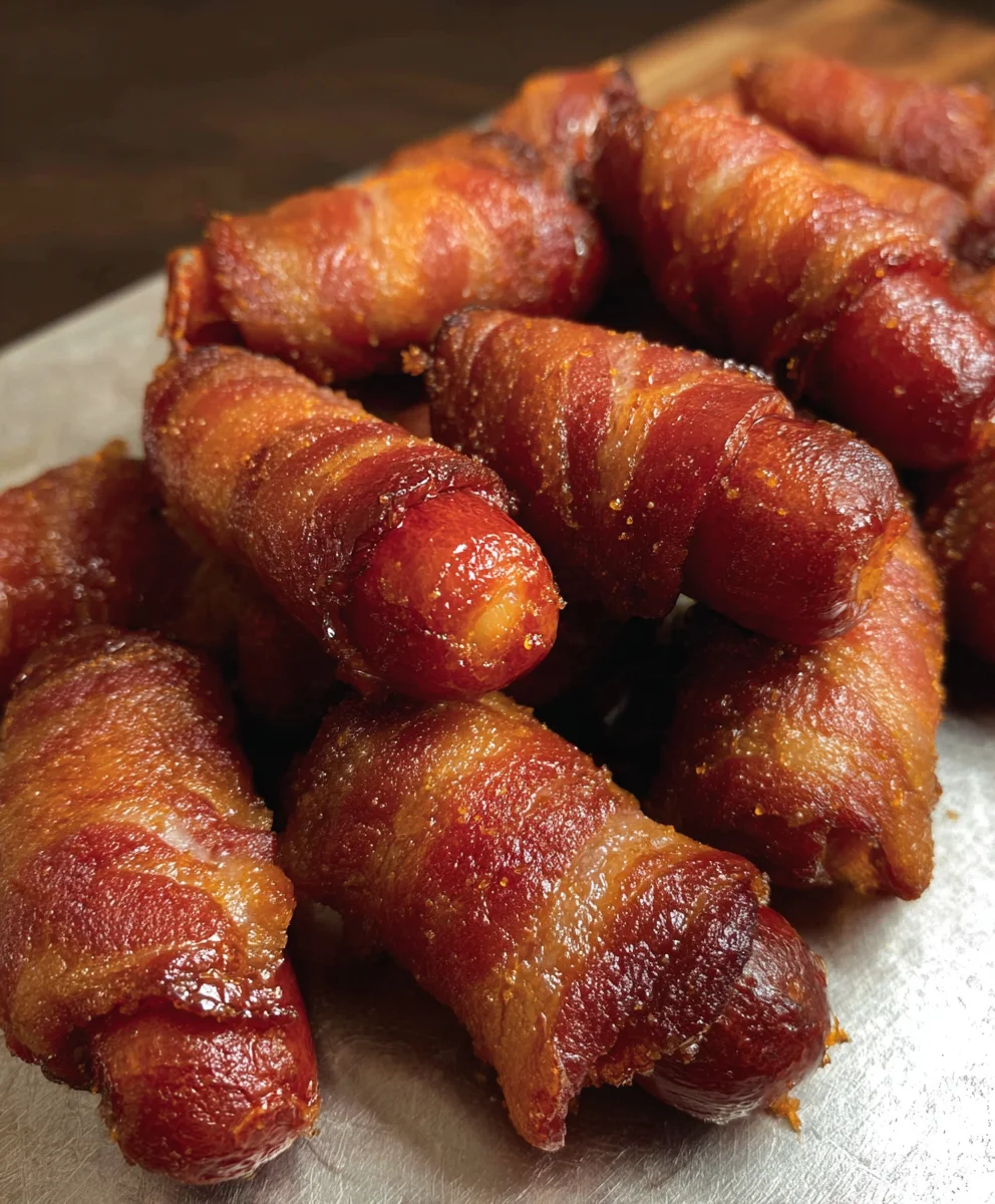 Beef Beef Bacon Wrapped Little Smokies-Easy Appetizer