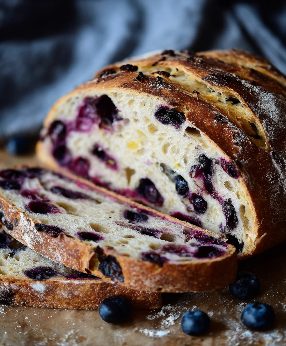Lemon Blueberry Sourdough Bread - Easy Recipe