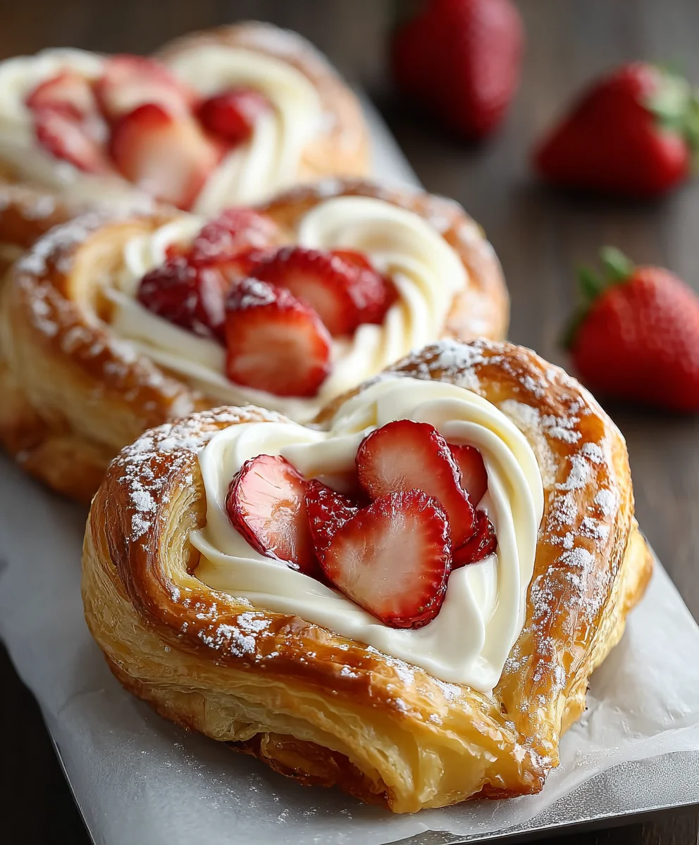 Easy Strawberry Cream Danish Recipe - Delicious Dessert