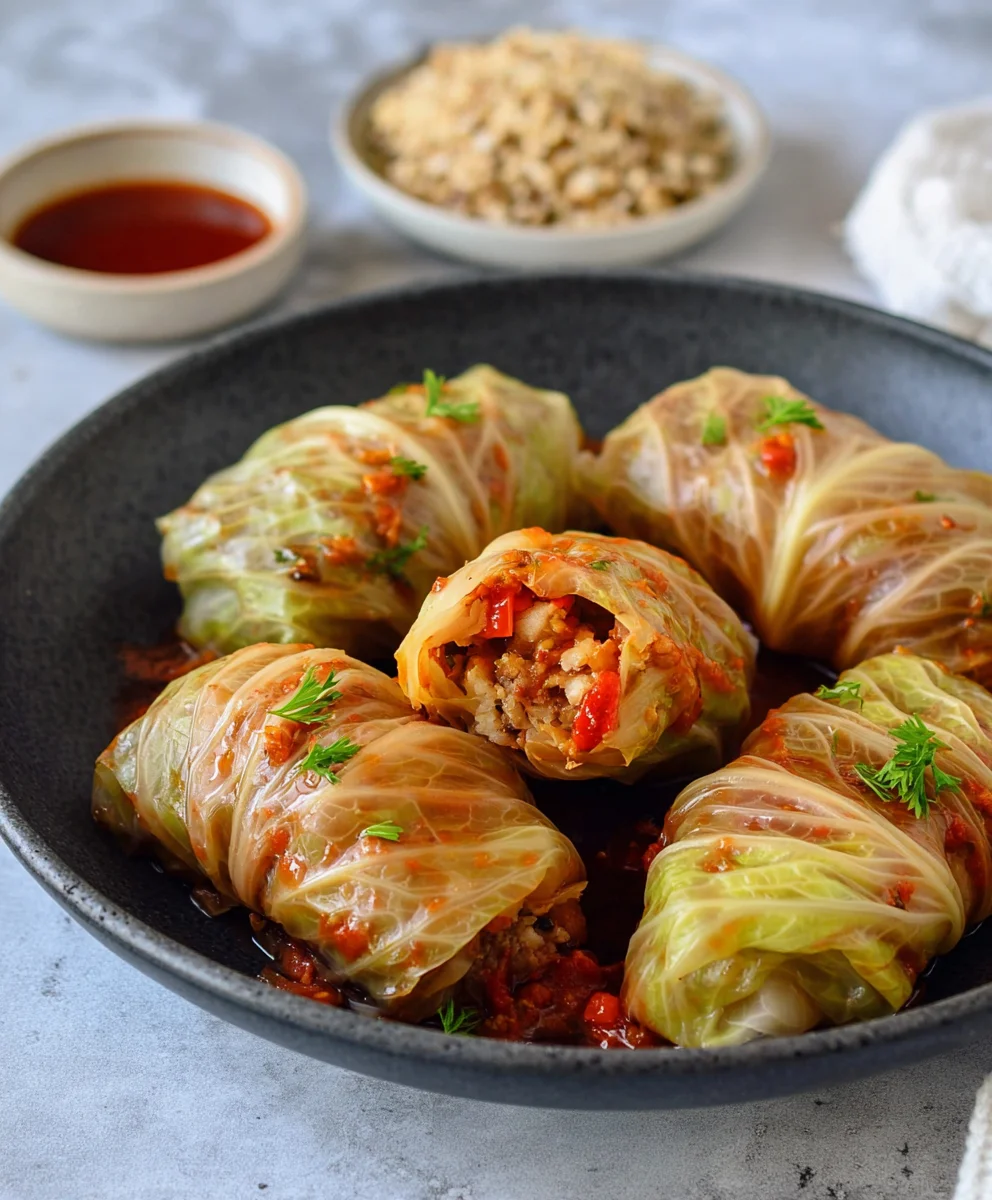 Easy Vegan Cabbage Rolls-Hearty & Delicious Dinner