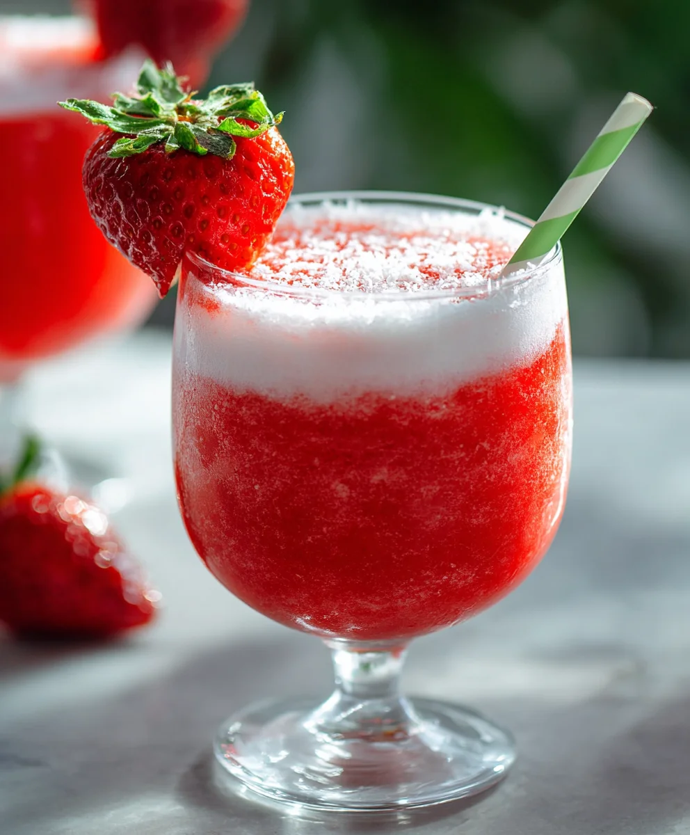 Strawberry Coconut Daiquiri - Refreshing Non-Non-Non-Alcoholic Alternativeic Twist