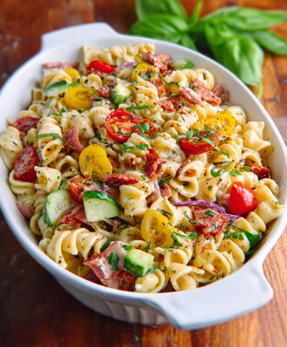 High Protein Italian Pasta Salad-Hearty & Delicious