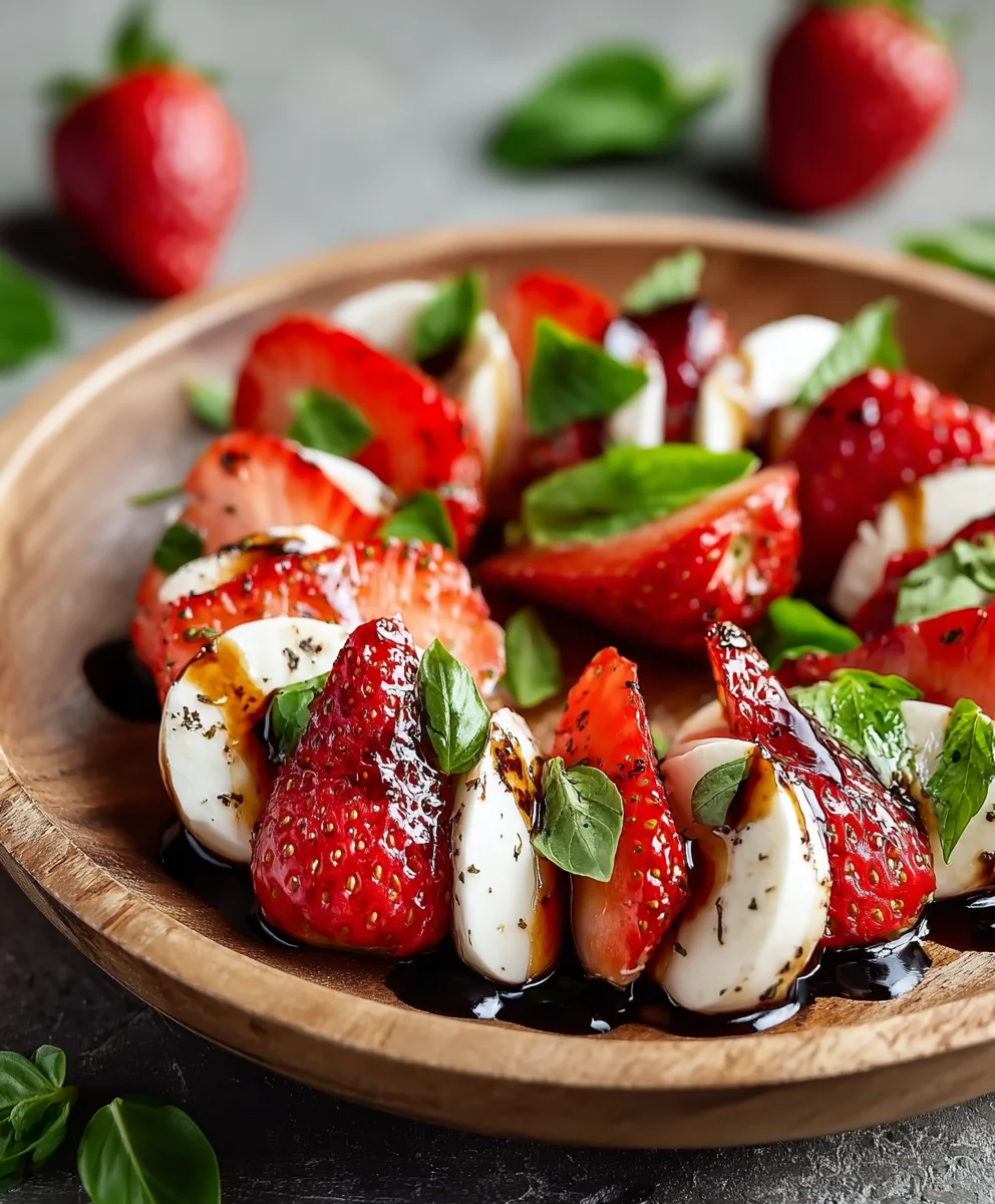 Balsamic Strawberry Caprese Salad Twist