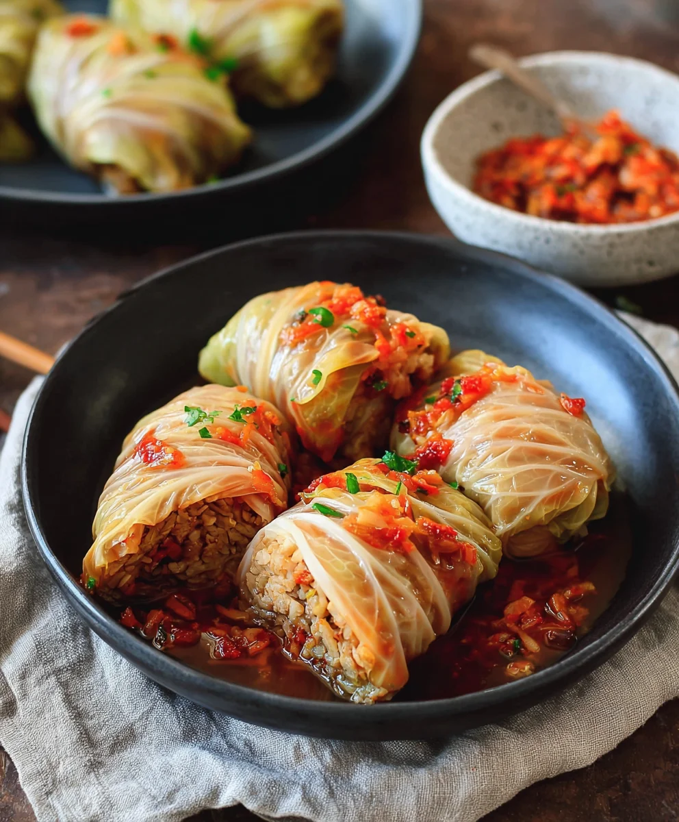 Easy Vegan Cabbage Rolls-Hearty & Delicious Dinner