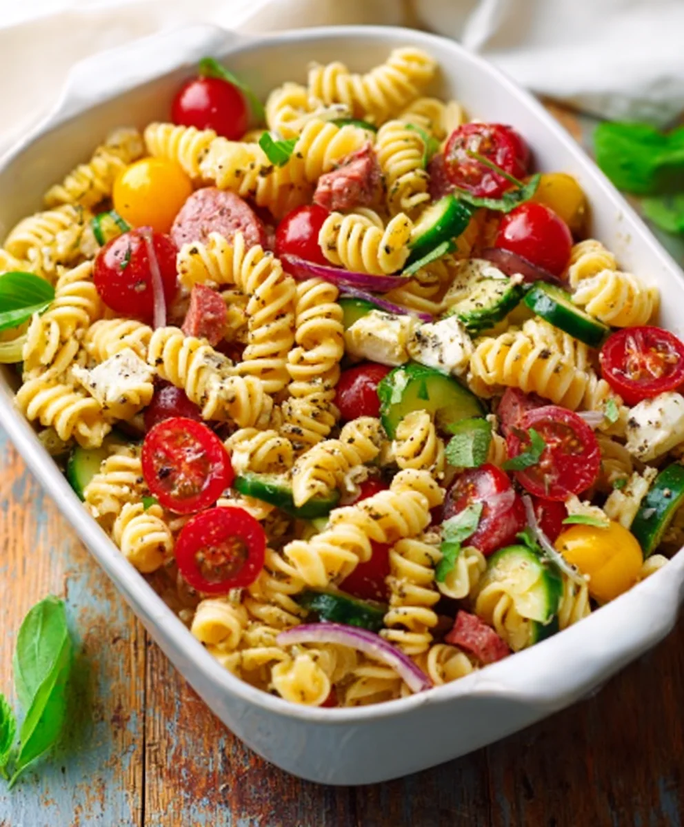 High Protein Italian Pasta Salad-Hearty & Delicious