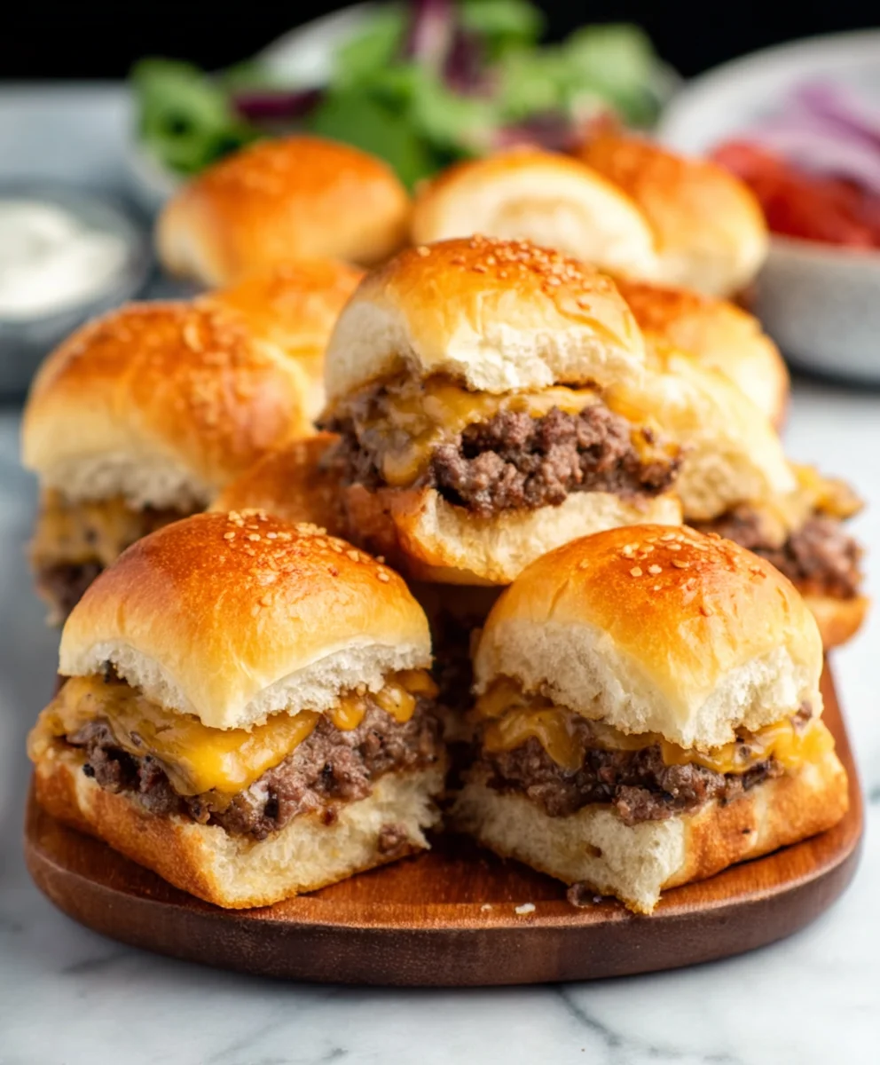 Cheeseburger Sliders- Easy Beef & Flavorful Party Bites