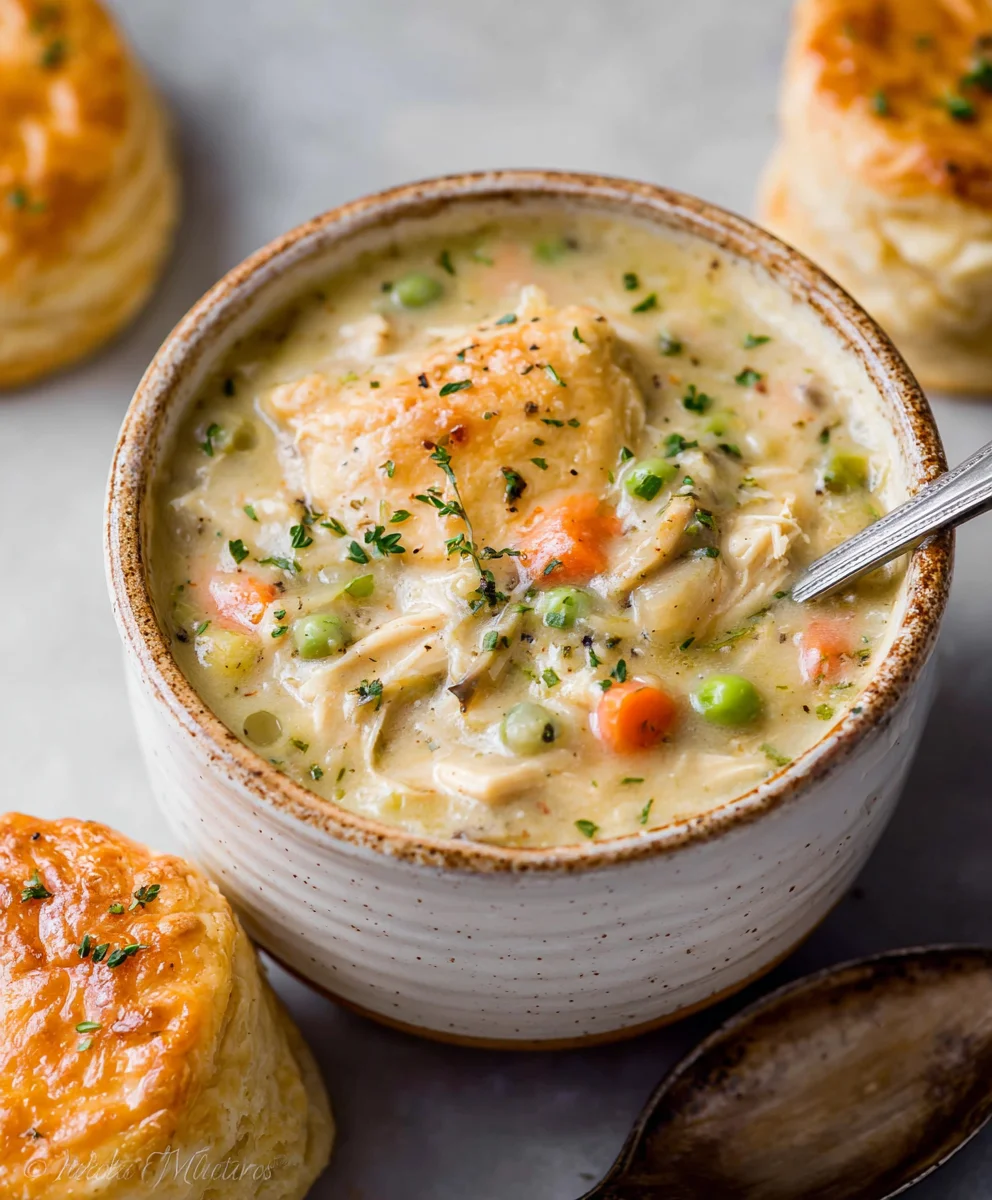 Creamy Chicken Pot Pie Soup- Comfort in a Bowl