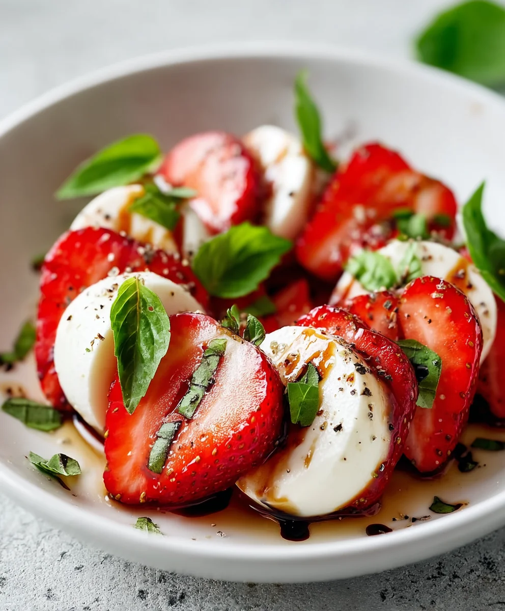Balsamic Strawberry Caprese Salad Twist