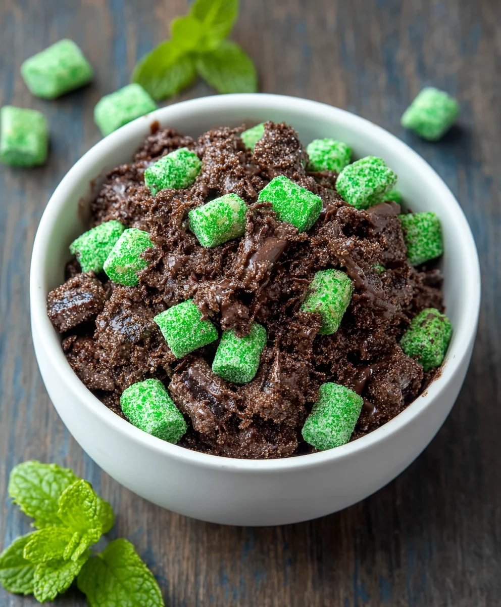 Mint Chocolate Muddy Buddies-Easy No-Bake Treat