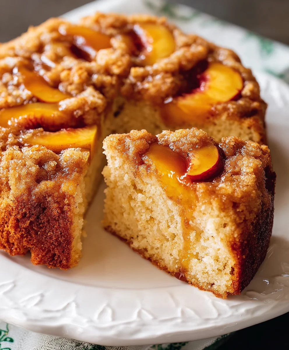 Vegan Peach Coffee Cake Recipe-Deliciously Moist