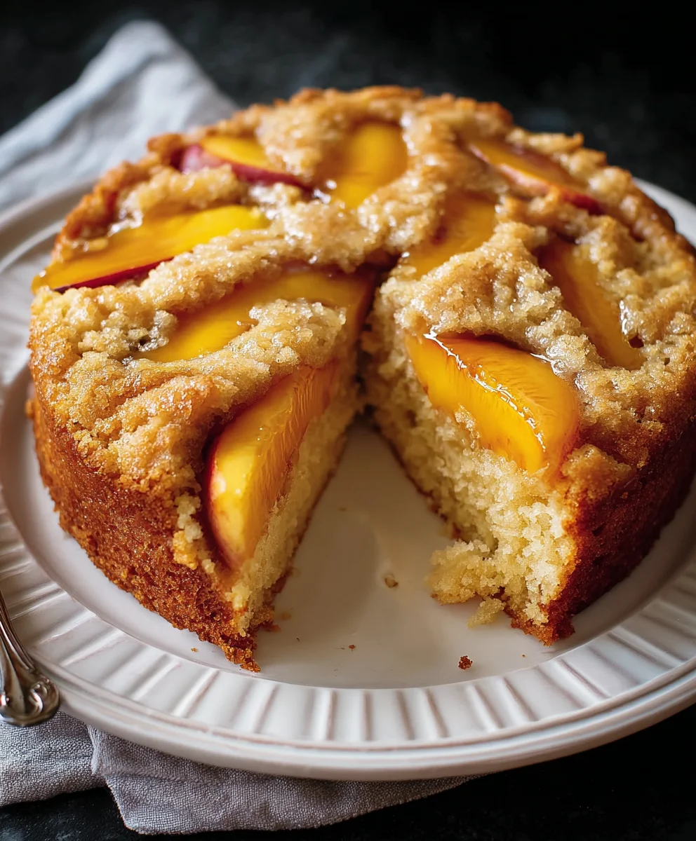 Vegan Peach Coffee Cake Recipe-Deliciously Moist